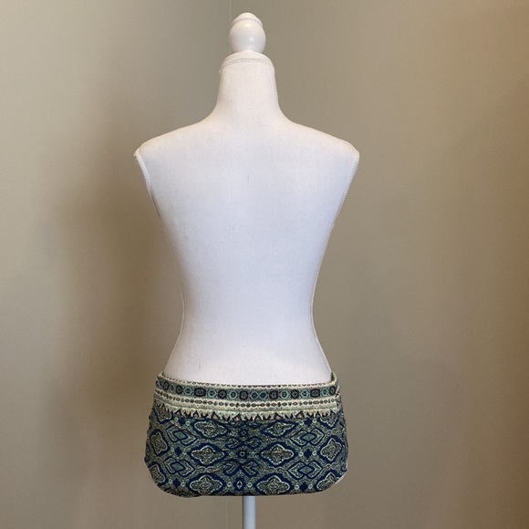 Hipster Bikini Bottom with Beautiful Navy Blue, Green and White Geometric Design - Picture 5 of 9